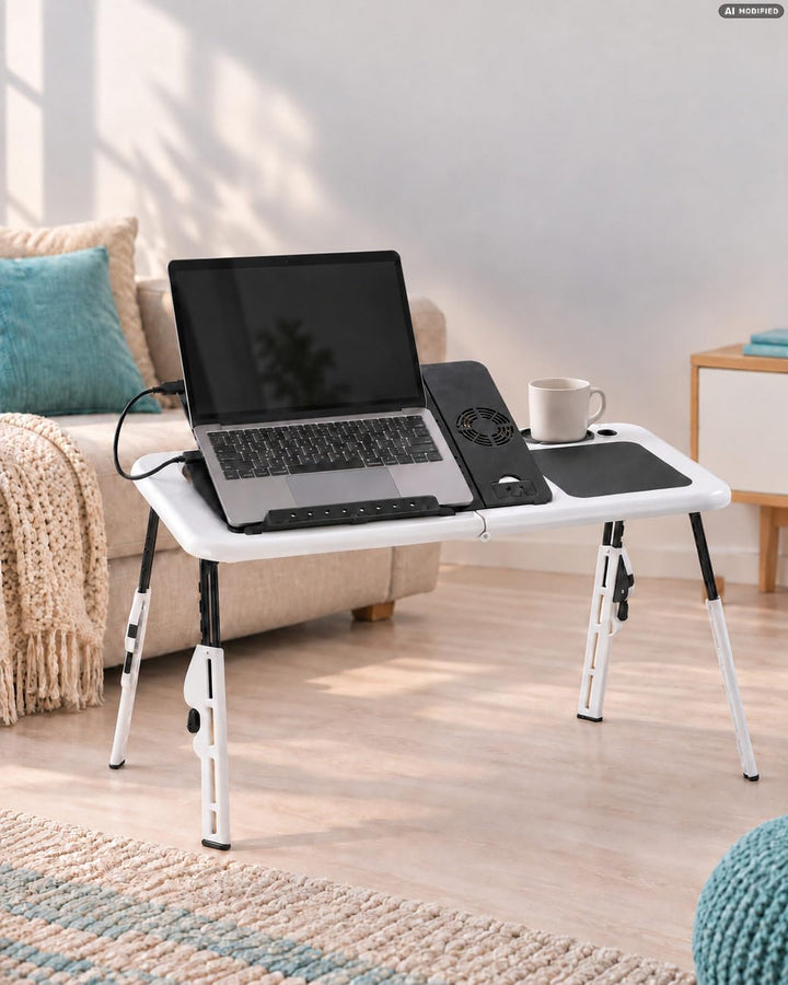 Notebook Tisch: Notebooktisch mit 2 USB-Lüftern, klappbar (Laptoptisch klappbar, Mobiler Laptoptisch