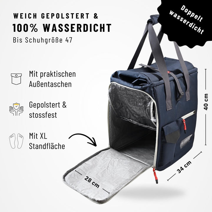 NORDKAMM Skischuhtasche mit Helmfach und Rucksackfunktion, Damen, Herren, blau