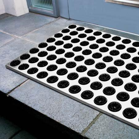Radius Fussmatte Edelstahl Feet Back gross 78 x 58 cm - 513 a Silber, Silber
