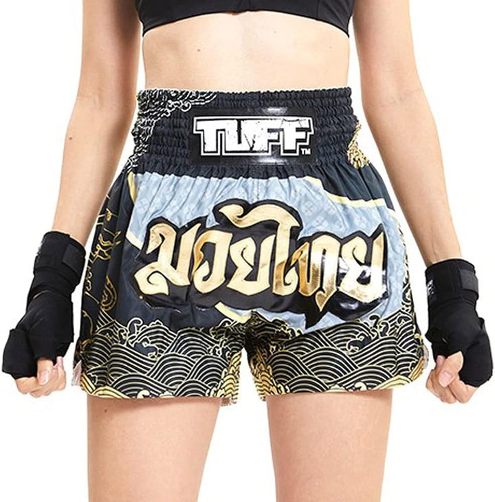 Tuff Sport Muay Thai Boxshorts Herren & Unisex Blau Grösse S Traditioneller Stil MMA Kickboxen Grapp