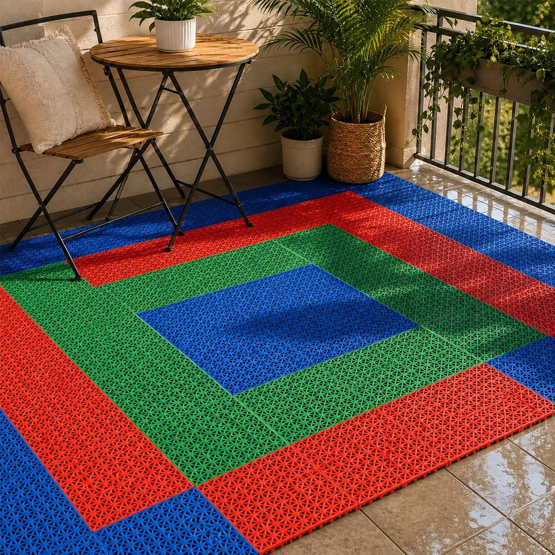 jxgzyy 24 STK Puzzlematte Set Bodenschutzmatte Sportmatte Fallschutzmatten Outdoor Gymnastikmatte Fi