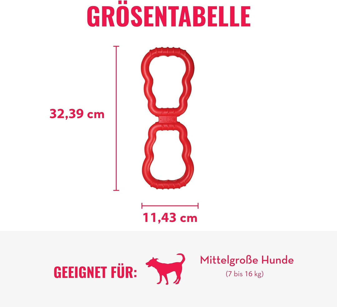 KONG Tug Toy - Hundespielzeug aus Naturkautschuk zum Spielen - Für Mittlelgrosse/Grosse Hunde L 33 x