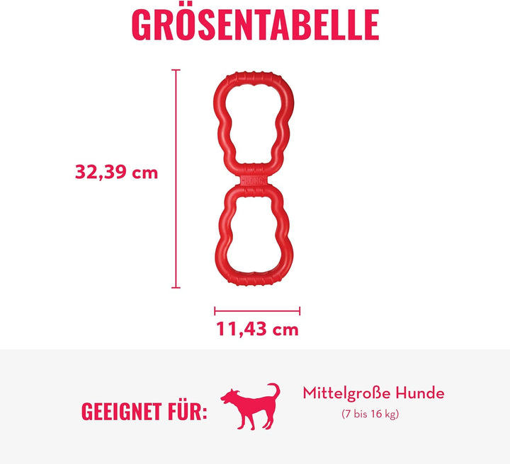 KONG Tug Toy - Hundespielzeug aus Naturkautschuk zum Spielen - Für Mittlelgrosse/Grosse Hunde L 33 x