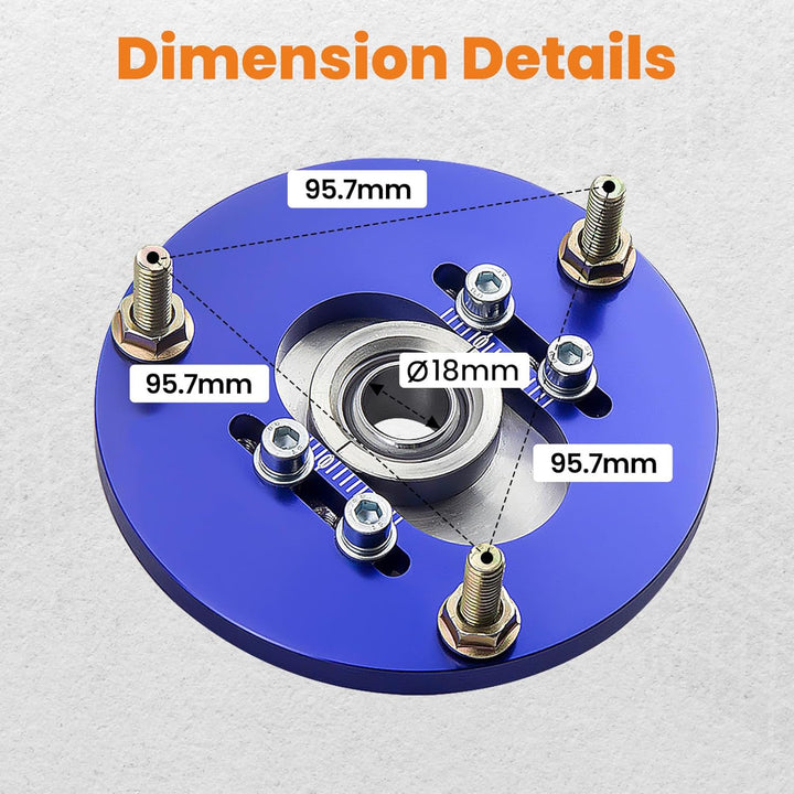 maXpeedingrods 2 Stück Domlager für 3er E36 M3 Vorne Camber Plate Federbeinlager Blau für E36 Blau,
