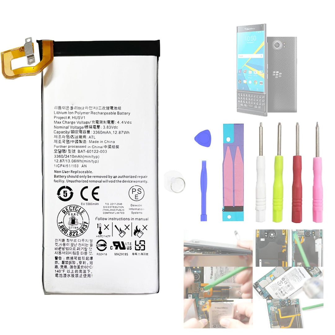 Aousavo BAT-60122-003 ersatz akku Kompatibel mit BlackBerry Priv STV-100 mit Free Toolkit