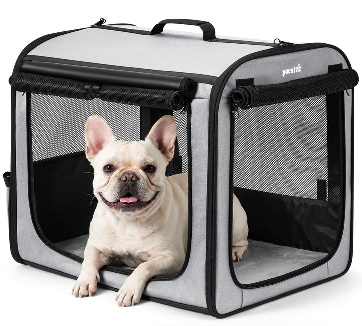 pecute Hundetransportbox Stabil Hundebox Auto Faltbar Transportbox Hund 61 x 52 x 45 cm, Leicht Katz