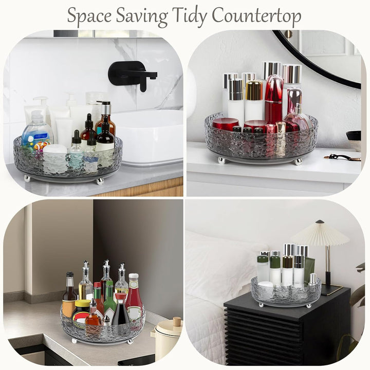 CECOLIC Lazy Susan 360° drehbarer Make up Organizer, 28 cm Parfüm Organizer Tablett, drehbarer Hautp