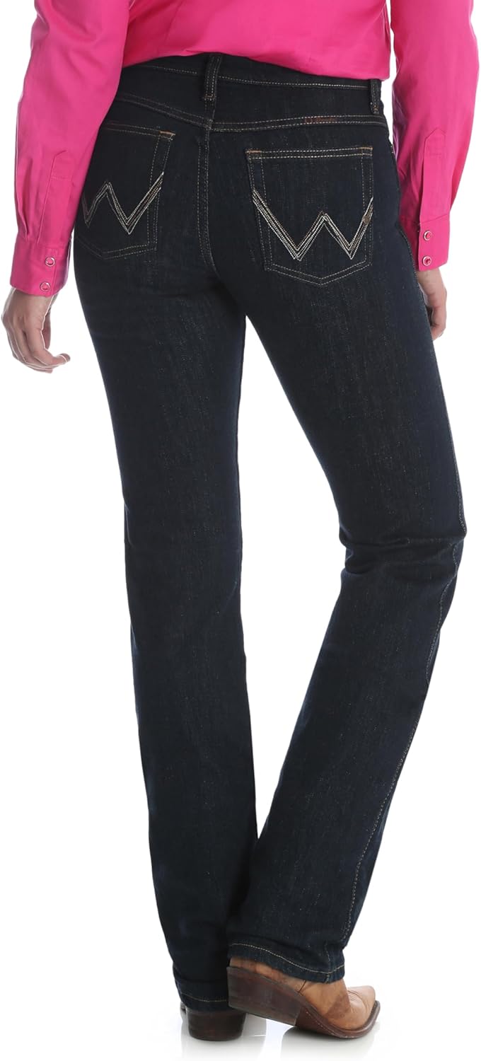 Wrangler Damen Q-Baby Mid Rise Boot Cut Ultimate Riding Jeans 0x36 Dunkle Dynastie, 0x36 Dunkle Dyna