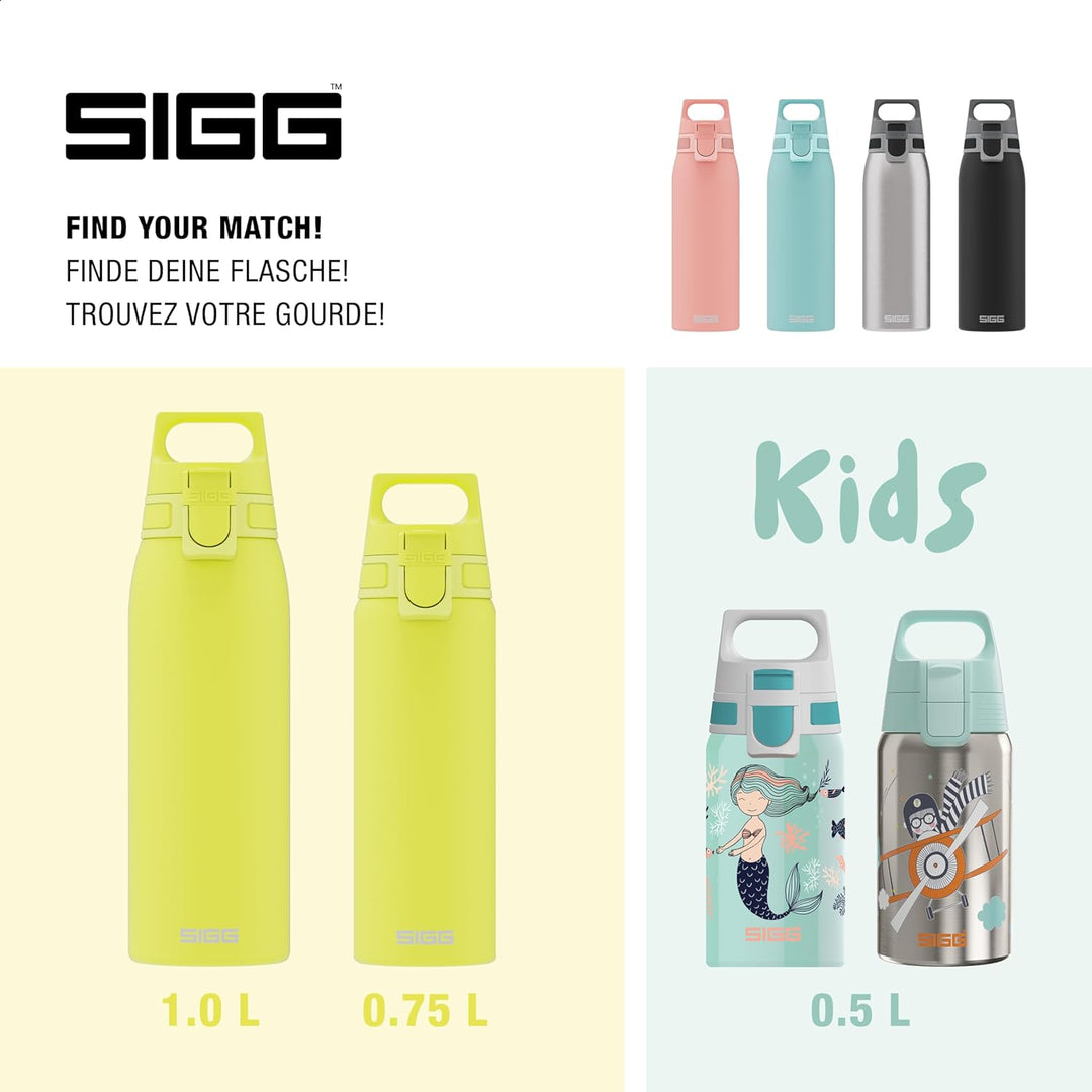 SIGG - Edelstahl Trinkflasche - Shield ONE - Für Kohlensäurehaltige Getränke Geeignet - Auslaufsiche