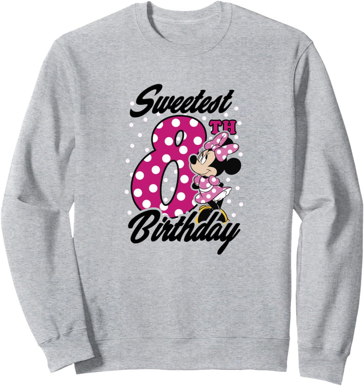 Disney Minnie Mouse Pink Polka Dot Sweetest 8th Birthday Sweatshirt