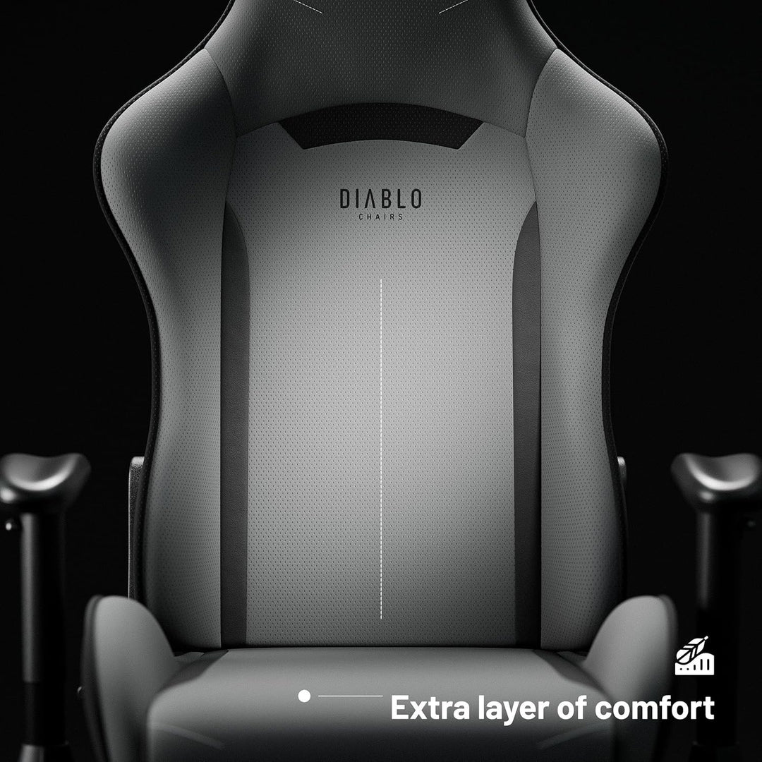 Diablo Gamer Stuhl X-Starter | Gaming Stuhl Ergonomisch mit Stoffbezug, Verstellbare Armlehnen, Kipp