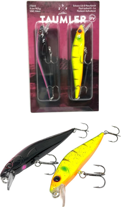 Zanderfang Zander Wobbler Set – Kunstköder TAUMLER flachlaufend – Angelköder 11cm in 14,5g – Zanderw