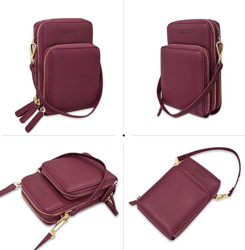 FANDARE Handy Umhängetasche Frauen Crossbody Tasche Schultertasche Damen Handy-Brieftasche Klein Han