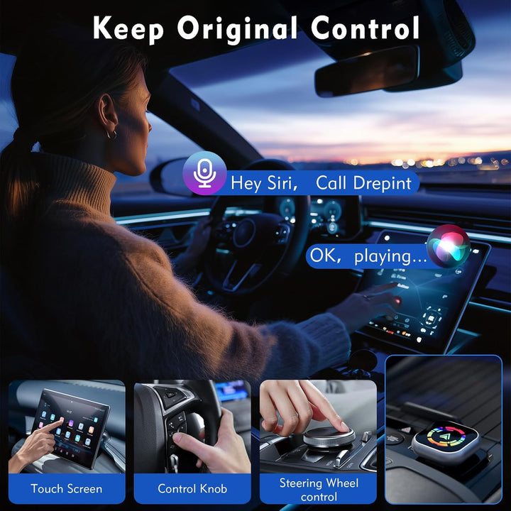 Wireless Carplay Adapter, 2 in 1 Android Auto&Carplay Wireless Adapter, Upgrade auf kabelloses CarPl