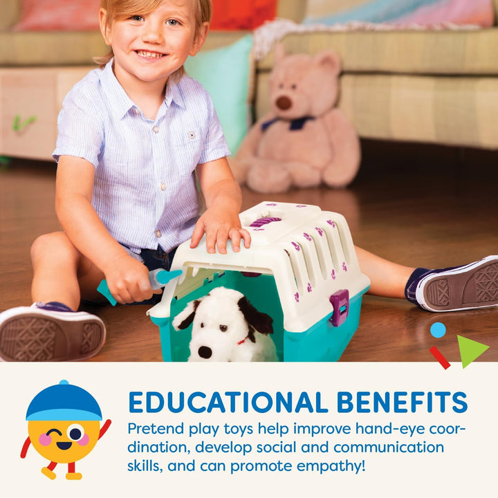 Battat BT2538Z – Tierarztkoffer mit Dalmatiner –Tierarzt Hundekäfig Spielzeug mit Transportkäfig und