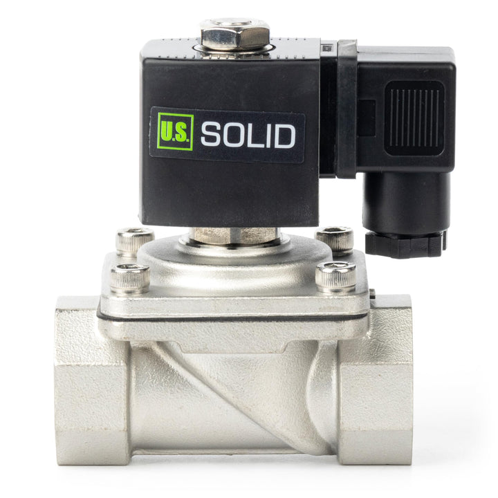 U.S. Solid 1" Magnetventil - Edelstahl DC 12V mit Viton-Dichtung, stromlos geschlossen, Anschlussdos