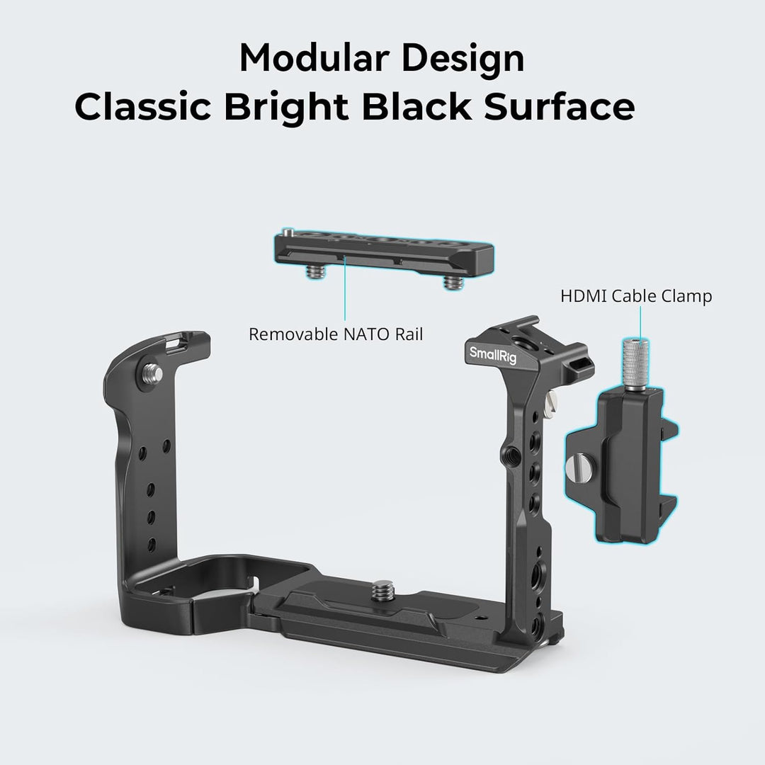 SMALLRIG Cage für Sony FX30 FX3 mit HDMI-Kabelklemme, Klassisch Hellschwarze Oberfläche, Inklusive K