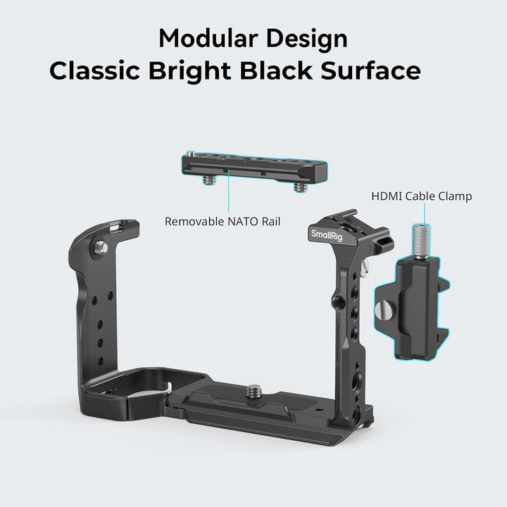 SMALLRIG Cage für Sony FX30 FX3 mit HDMI-Kabelklemme, Klassisch Hellschwarze Oberfläche, Inklusive K