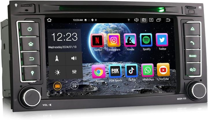 Erisin Android 12 8-Kern 4GB RAM+ 64GB ROM Autoradio Mit GPS für VW Touareg T5 Multivan 7 Zoll Navig