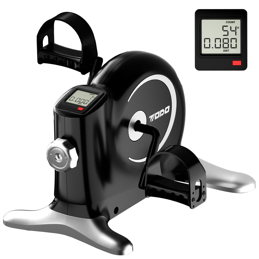 TODO Pedaltrainer für Senioren mit LCD-Display, Mini Bike Heimtrainer Schwarz, Verstellbarer Widerst