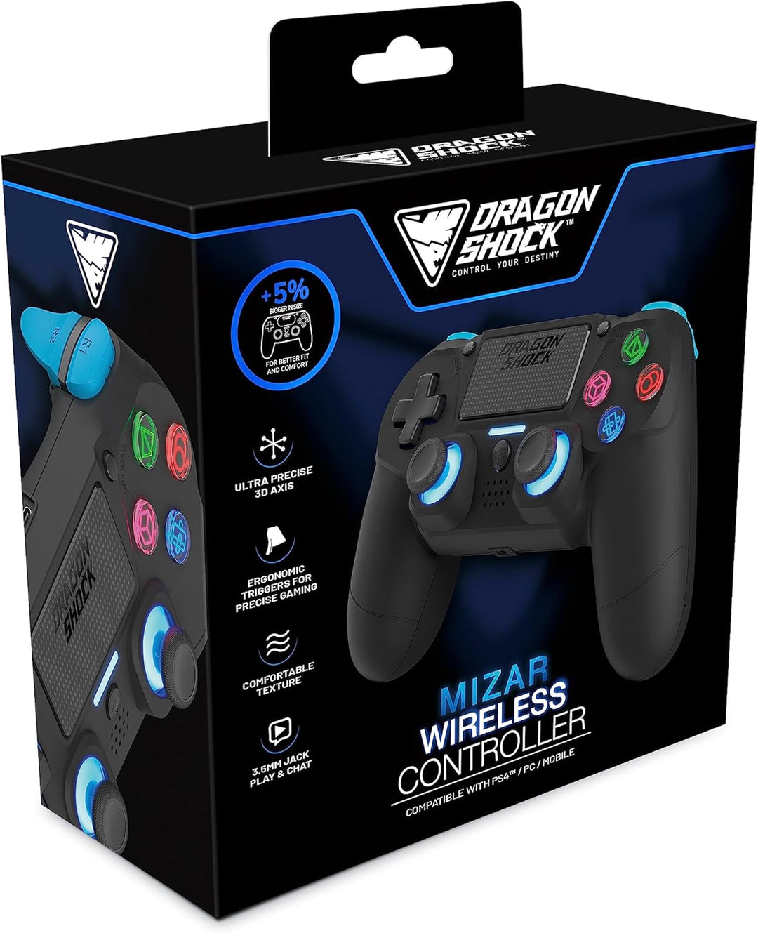 DragonShock - Mizar kabelloser Bluetooth-Controller für PS4, PC und Mobile