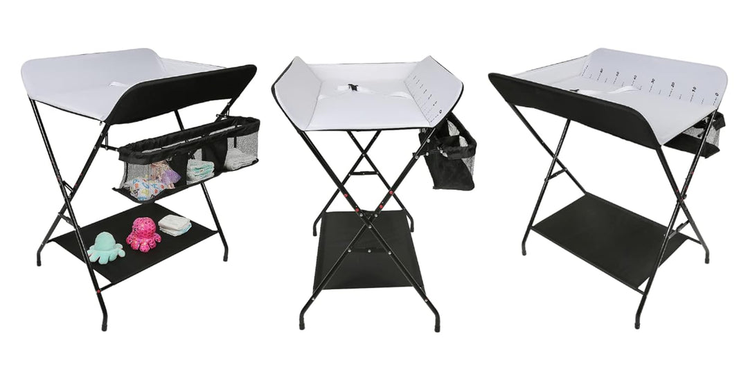 Wickeltisch Klappbar, Höhenverstellbare Wickelkommode, Traglast bis 25 kg, Anwendbare Mütter Höhe: 1