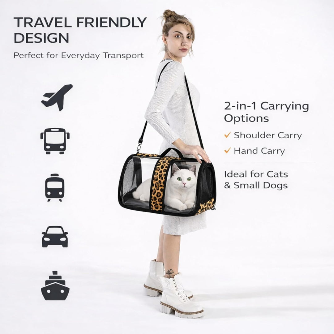 Blue Eyes Transportbox Katze Hund Faltbare Katzentransportbox Transparent Transporttasche für Hausti