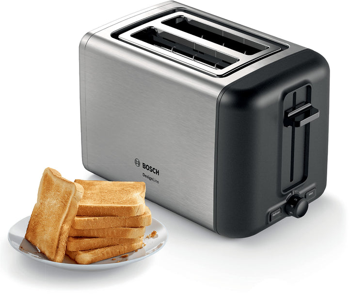 Bosch Elettrodomestici TAT3P420 Kompakter DesignLine Toaster, 970 W, Edelstahl