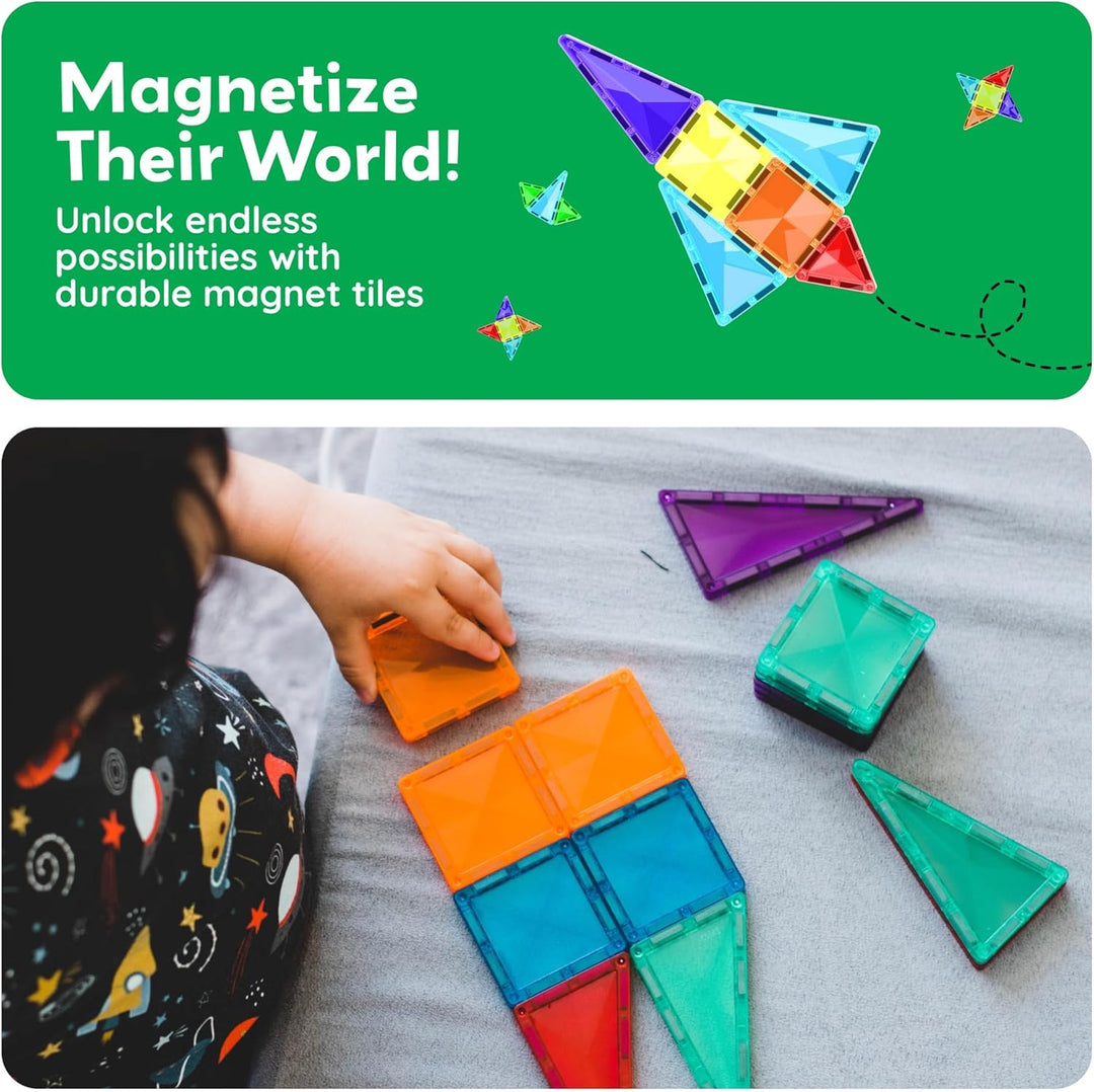 PicassoTiles 100 Stück Magnetbaustein Mini-Diamant-Serie Reisegrösse On-The-Go-Magnet-Konstruktion S