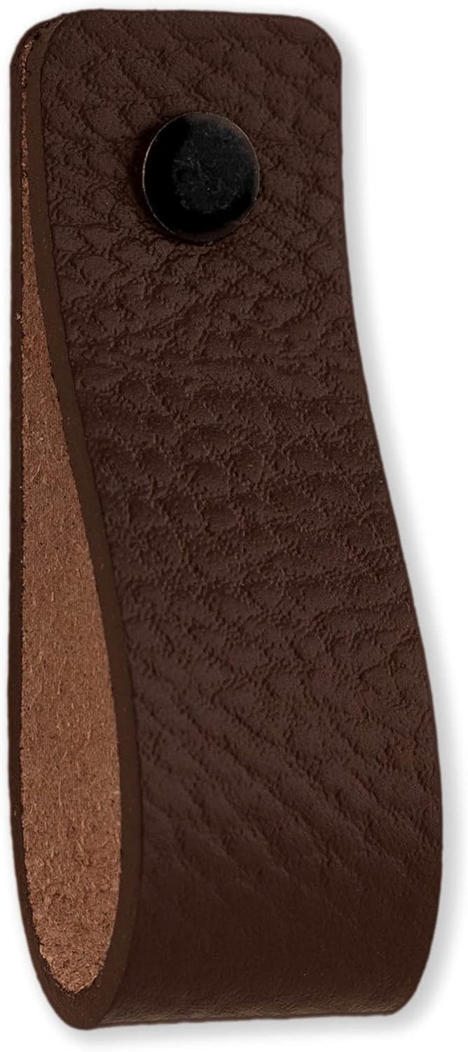 Brute Strength - Ledergriffe für Möbel - Braun - 12 Stück - 16,5 x 2,5 cm - Schrankgriff, Türgriff f