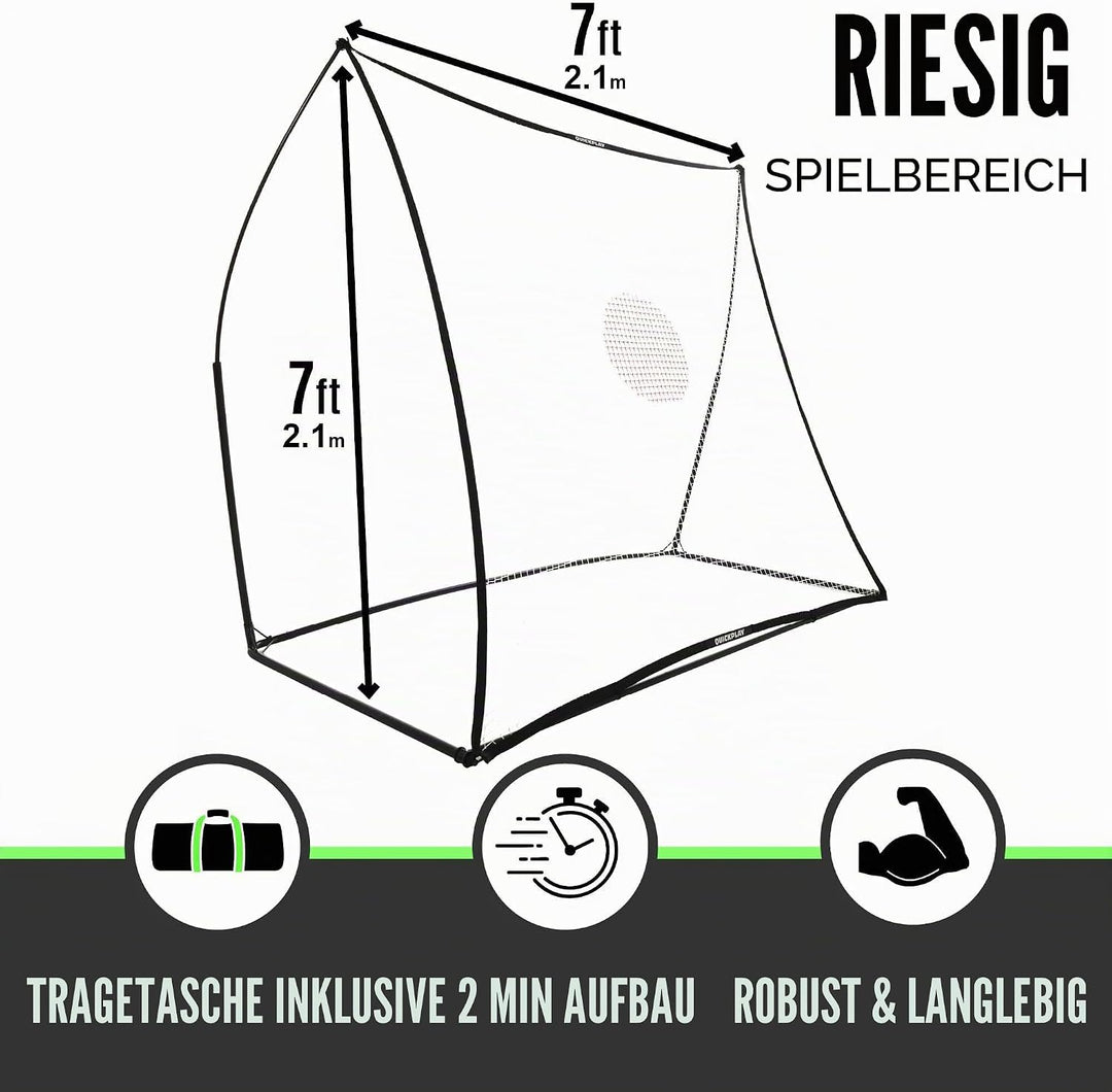 QuickPlay Sport Limited Rebounder Rückprallwand Spot 2.1 x 2.1M ( 7x7f) Schwarz, 2.1 x 2.1M ( 7x7f)