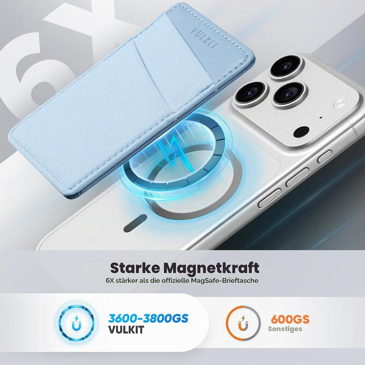 VULKIT Magsafe Wallet Kompatibel mit iPhone 17/16/15/14/13/12er Serie, Dehnbarer Lycra-RFID-Kartenha