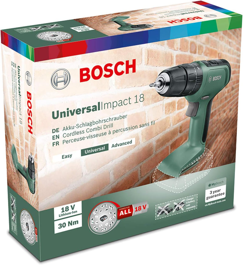 Bosch Akku Schlagbohrschrauber UniversalImpact 18 (ohne Akku, 18 Volt System, im Karton), ohne Akku