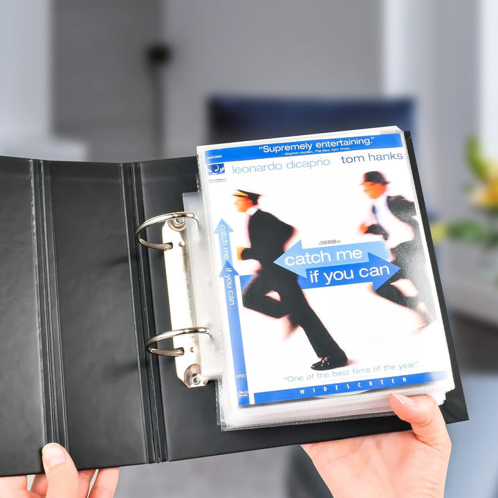 3L DVD Aufbewahrung - Kombipack mit 50 doppelte DVD Hüllen & 2 DVD Ordner & 50 Strips - Praktische A