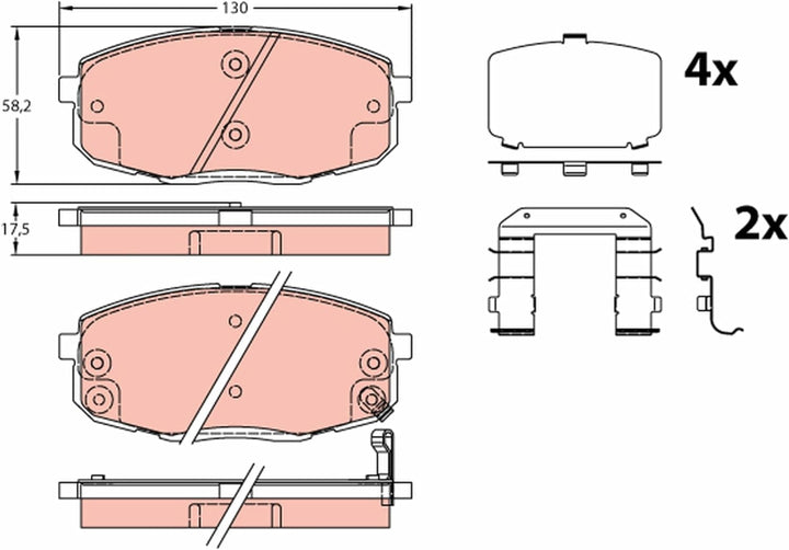TRW GDB3450 Bremsbelagsatz, Scheibenbremse - (4-teilig)