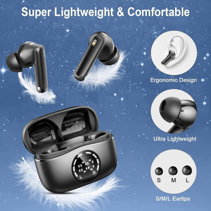 Wireless Earbuds 2026, Ear Buds Bluetooth 5.4 Kopfhörer mit ENC Noise Cancelling, Bluetooth Ohrhörer