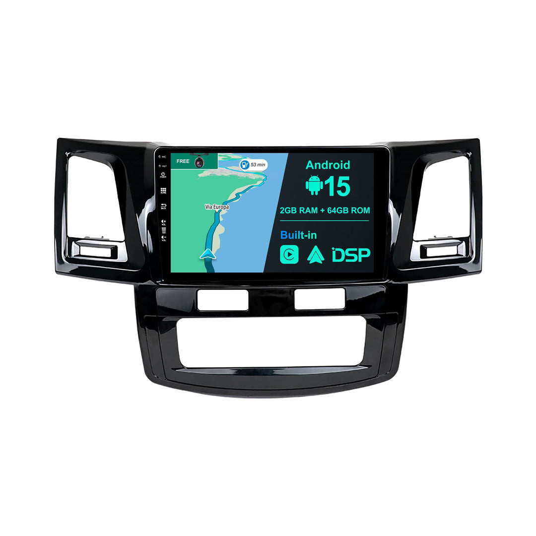 Android 15 IPS Autoradio Passt für Toyota Fortuner Hilux Revo Vigo (2004-2014) - Eingebautes CarPlay