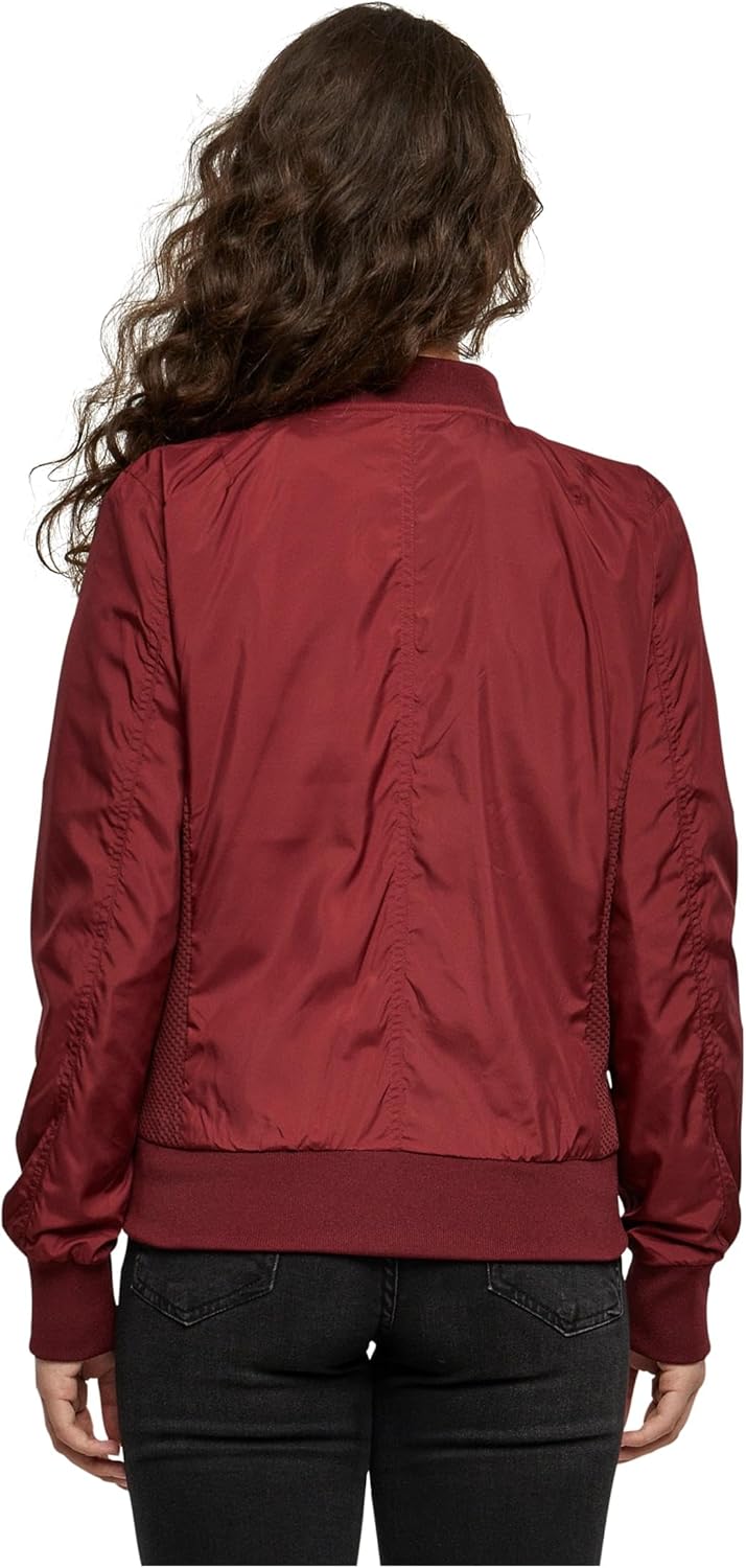 Urban Classics Damen Ladies Light Bomber Jacket XS Burgundy, XS Burgundy
