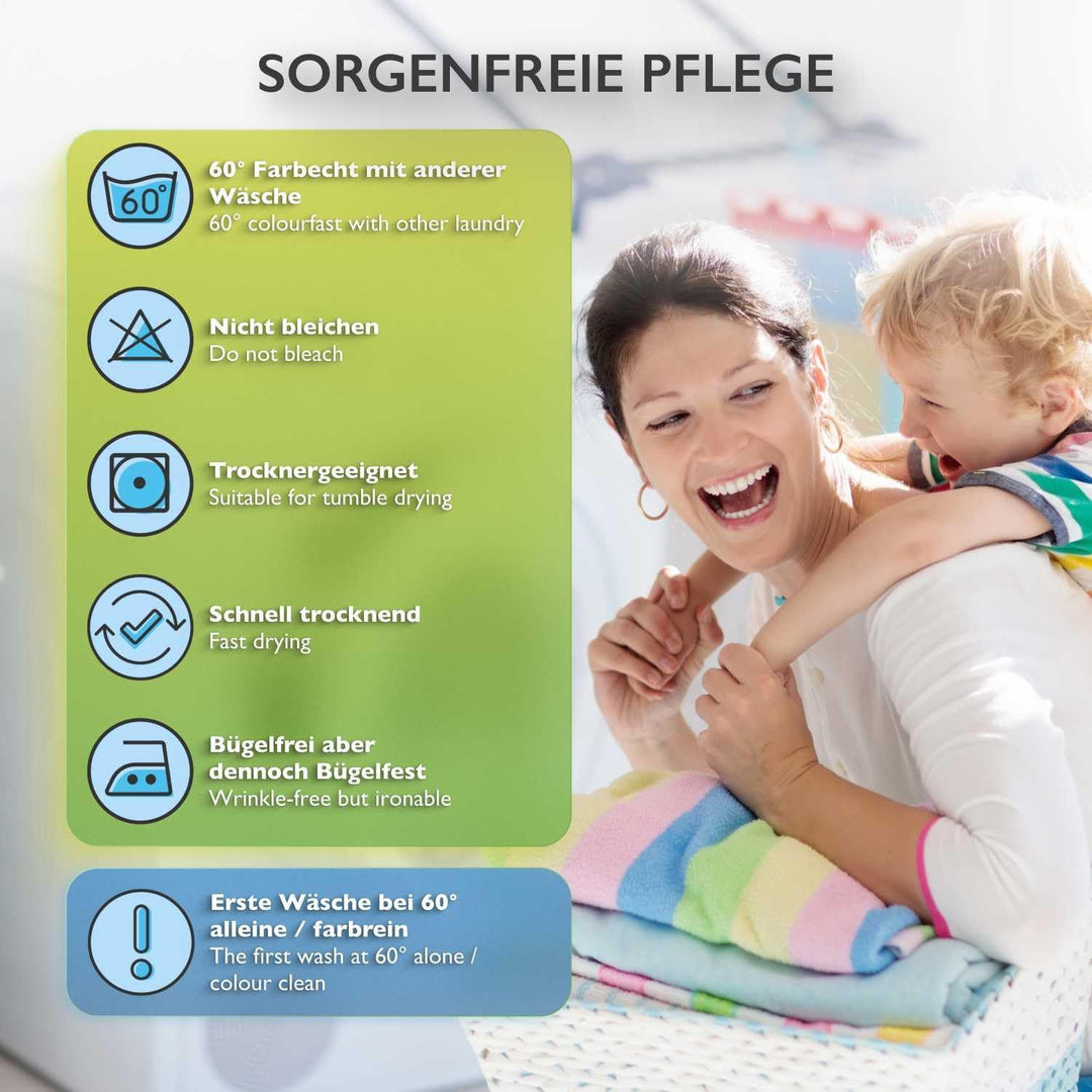 etérea Baumwolle Bettwäsche Federn 240x220 3er Set - Wendebettwäsche mit Reissverschluss - Renforcé