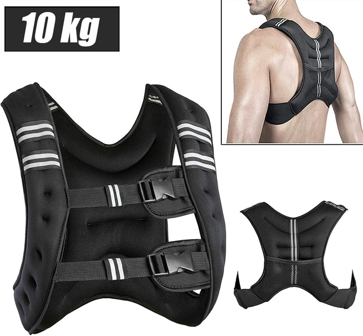 JEOBEST Gewichtsweste, 10 kg, Laufweste, Trainingsjacke, Fitnessjacke