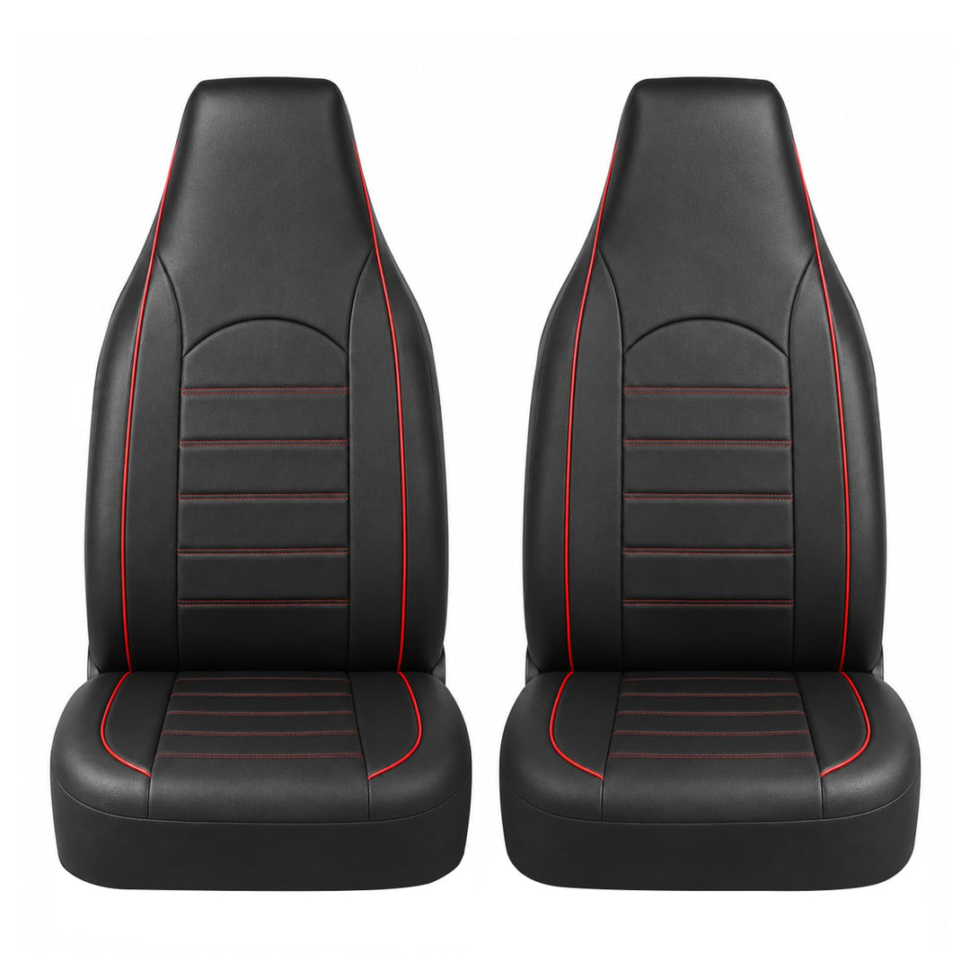 TOYOUN Klassisch Autositzbezüge Vordersitze Highback Sitzbezüge 2er Universal Schonbezüge PU Leder S