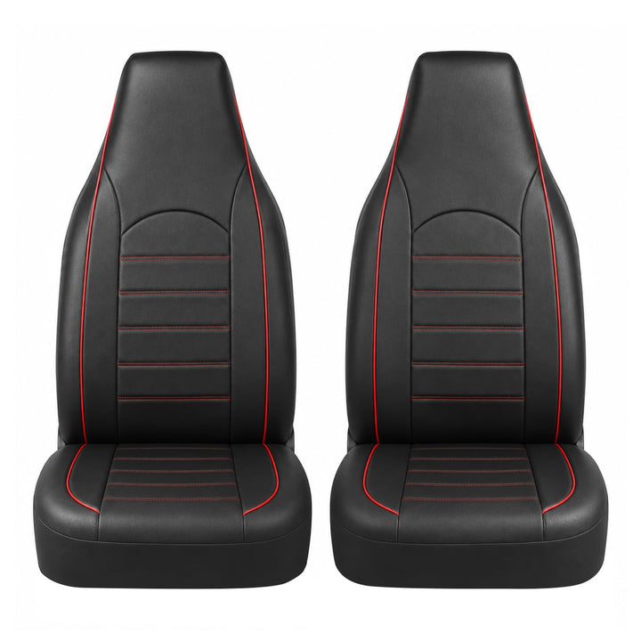TOYOUN Klassisch Autositzbezüge Vordersitze Highback Sitzbezüge 2er Universal Schonbezüge PU Leder S