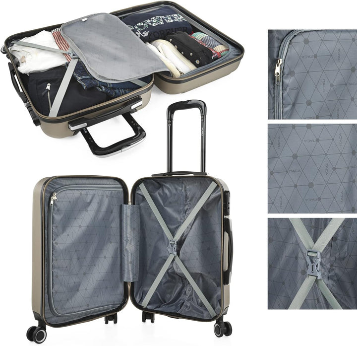 ITACA - Trolley Handgepäck Cabin Trolley Koffer Reisekoffer Hartschalenkoffer mit Zahlenschloss - Ka