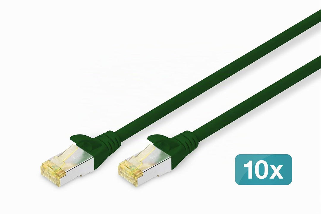 DIGITUS LAN Kabel Cat 6A - 1m - 10 Stück - RJ45 Netzwerkkabel - S/FTP Geschirmt - Kompatibel zu Cat-