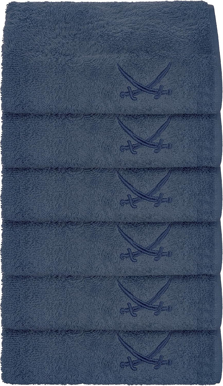 Sansibar Gästetuch mit gesticktem Säbel Logo Set Handtuch Seiftuch 100% Baumwolle 30x50 cm (6er Set,