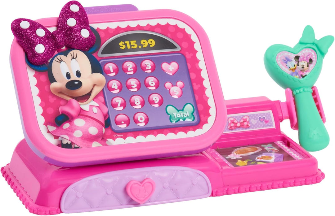 Disney Junior Minnie Mouse Bowtique Registrierkasse mit Soundeffekten, zum Stylen und Spielen, Kinde