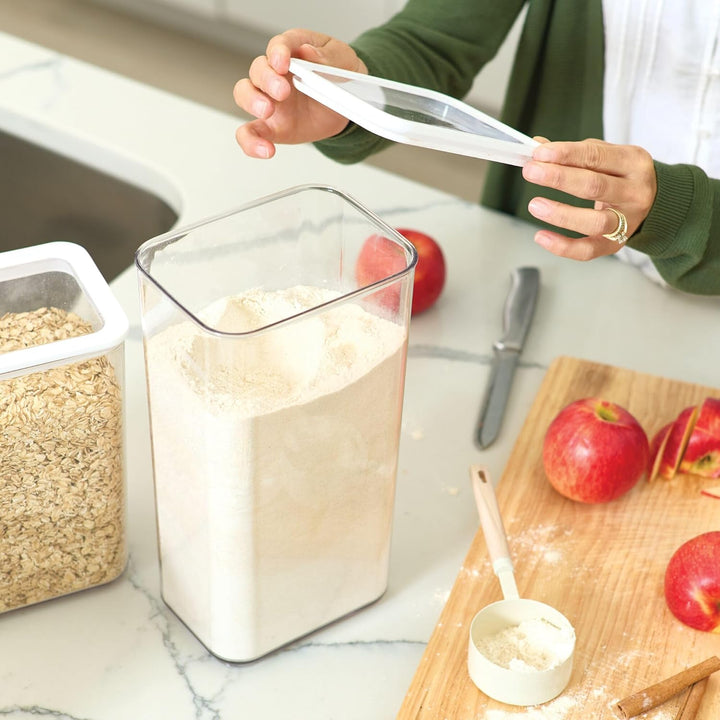 iDesign Vorratsbehälter mit Deckel, hohe Lebensmittel Aufbewahrungsbox aus recycelbarem Plastik, luf