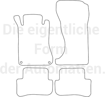 moto-MOLTICO Fussmatten Auto Velours Autoteppiche Schwarz Automatten Set 4-teilig passend für Merced