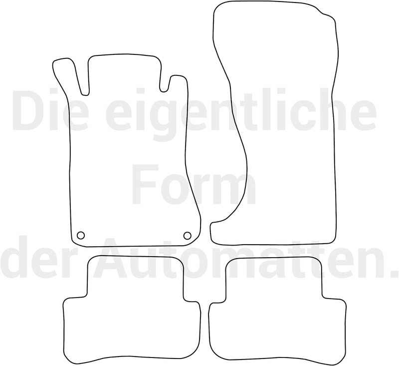 moto-MOLTICO Fussmatten Auto Velours Autoteppiche Schwarz Automatten Set 4-teilig passend für Merced