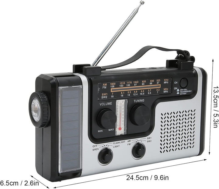 Tragbares LED-Handkurbelradio AM FM SW Solardynamo-Notfallradio für Den Aussenbereich mit Tragbarer